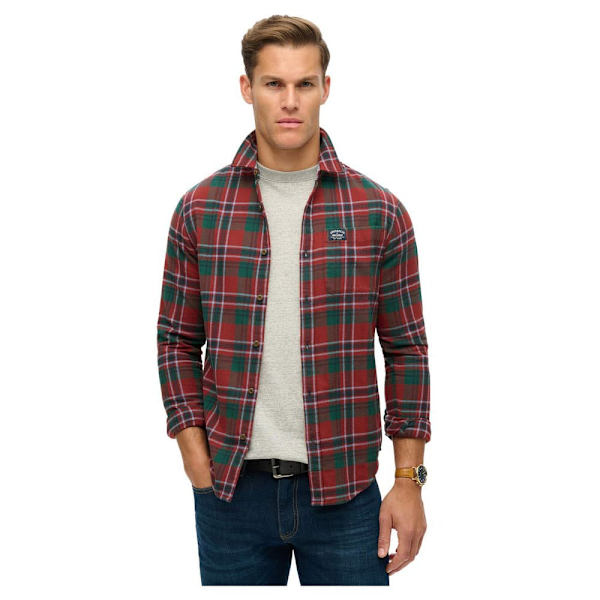Superdry Lumber Pitkähihainen Kauluspaita Punainen L Mies