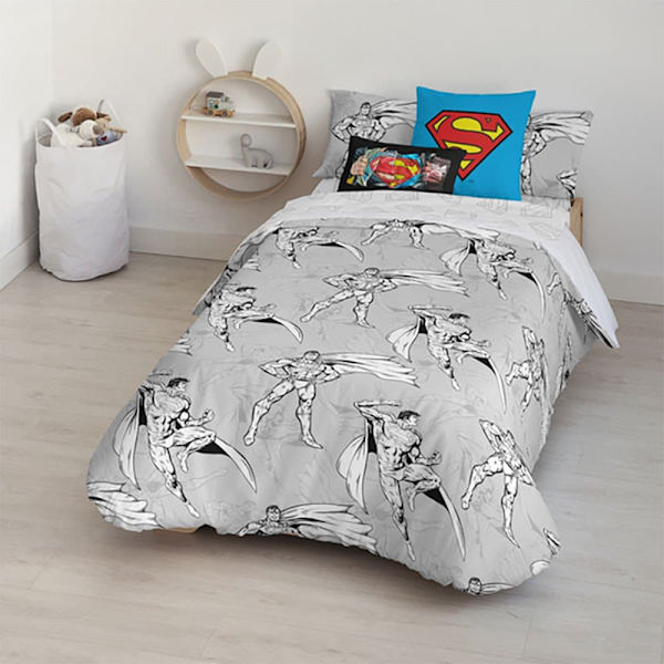 Play Fabrics Superman Dynebetræk Med Knapper Til Seng 135/ 140x240 Cm