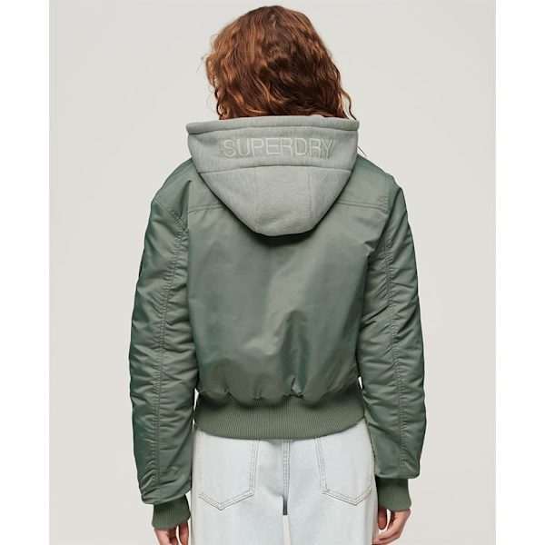 Superdry Bomberjacka W5011654a Grönt XL Kvinna