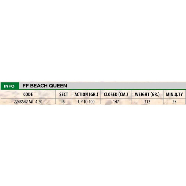 Fishing Ferrari Surfcasting Stång Beach Queen Svart 4.20 m / 100 g
