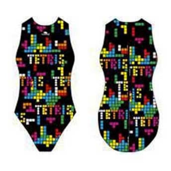 Turbo Badedragt Tetris Sort 2XL Kvinde