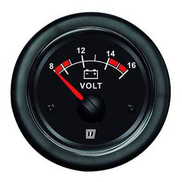 Vetus Voltmeter 10-16v Sort 52 mm