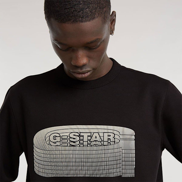 G-star Stacked Old Skool Logo Sweatshirt Sort M Mand