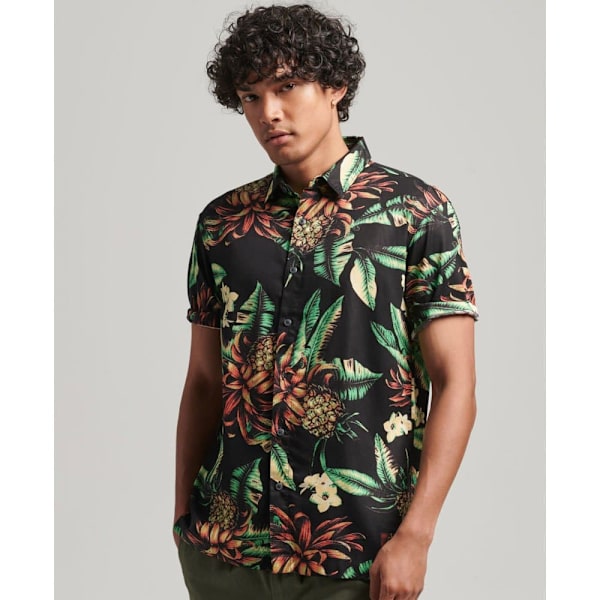 Superdry Kortærmet Skjorte Vintage Hawaiian Sort S Mand