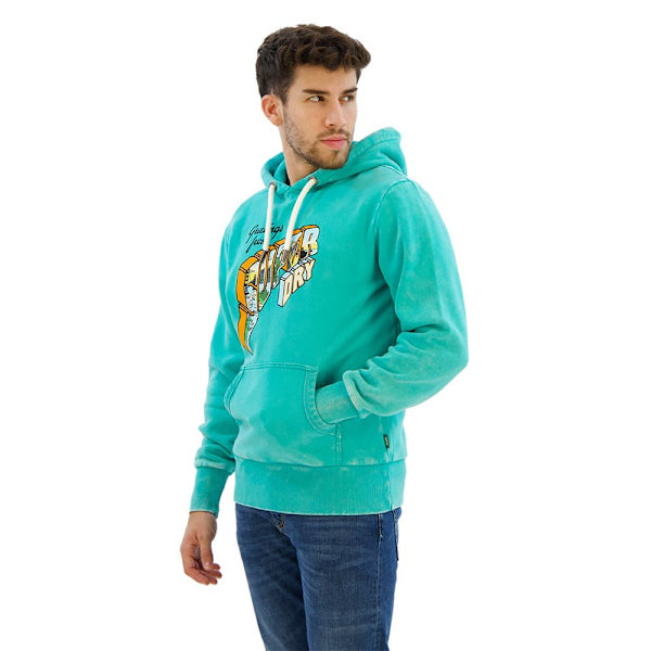 Superdry Neon Travel Graphic Loose Hættetrøje Grøn S Mand