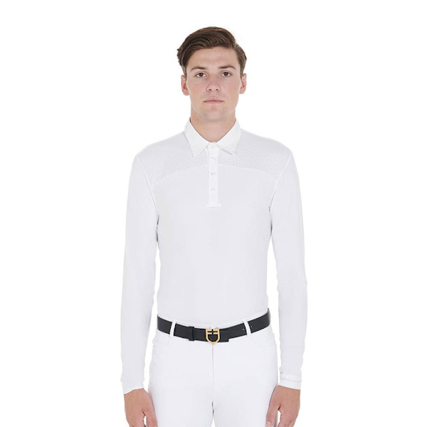 Equestro Jersey Buttons Pikétröja Med Lång ärm Vit XS