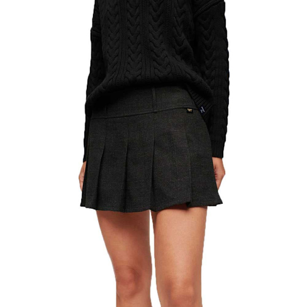 Superdry Mini Kjol Low Rise Pleated Grå XS Kvinna