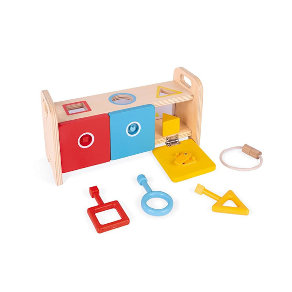 Janod Laatikko Avaimilla Essentiel Shape Sorter Monivärinen 18 Months-3 Years