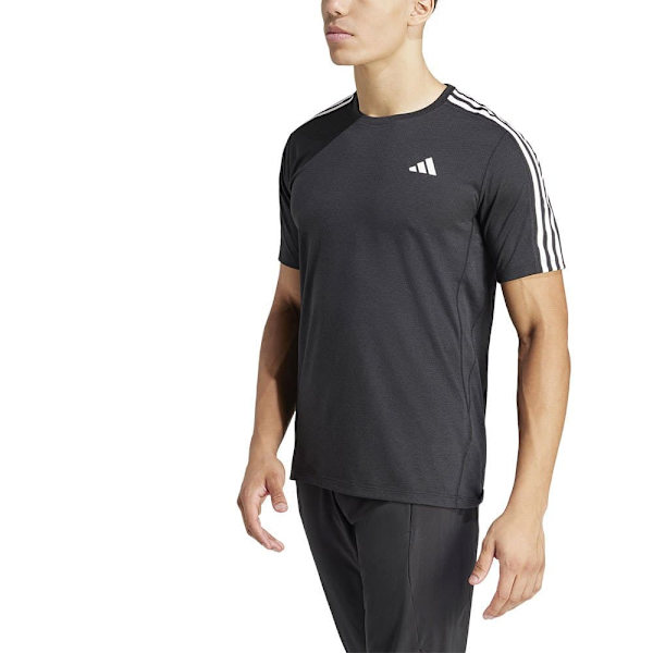 Adidas Stripes Kortærmet T-shirt Own The Run Excite 3 Sort XL / Regular Mand
