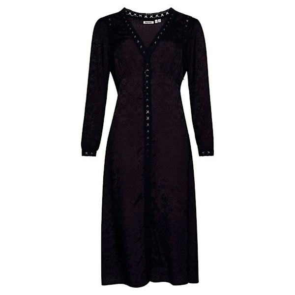 Superdry Langærmet Midikjole Lace Trim Sort XS Kvinde