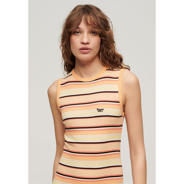 Superdry Langærmet Kort Kjole Rib Bodycon Orange S Kvinde