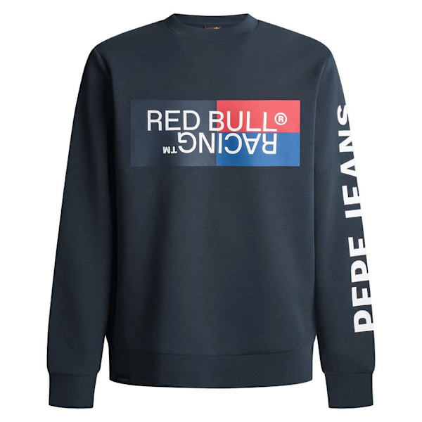 Red Bull Racing Colour Block Graphic Crew Tröja Blå L Man
