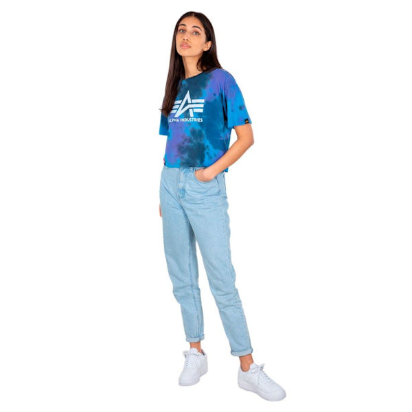 Alpha Industries Big A Batik T-shirt Med Korte ærmer Blå XS Kvinde