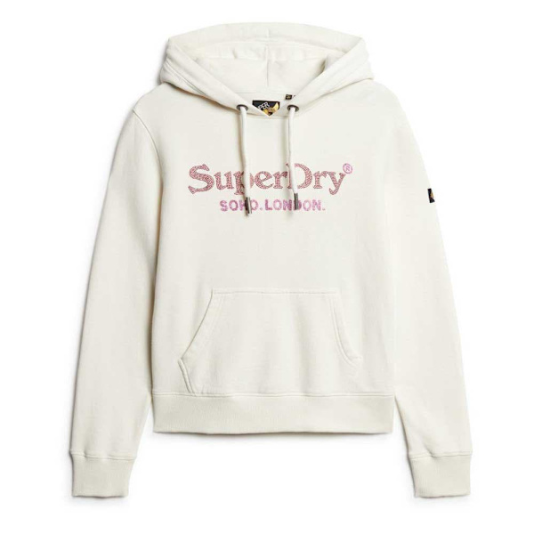 Superdry Metallic Venue Huvtröja Beige L Kvinna