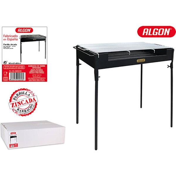 Algon Iso Käsiteollinen Grillirauta Jonkin Verran 80x42 Cm Hopeinen