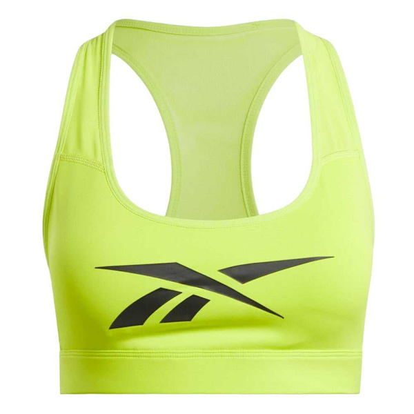 Reebok S Lux Vector Racer Sports-bh Med Medium Støtte Gul L Kvinde
