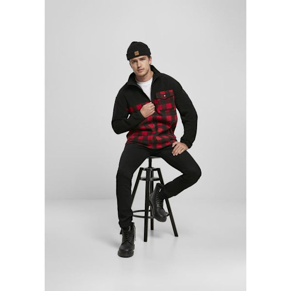 Urban Classics Patterned Polar Fleece Track Jakke Sort M Mand
