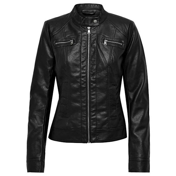 Only Jakke Bandit Faux Leather Biker Sort 42 Kvinde