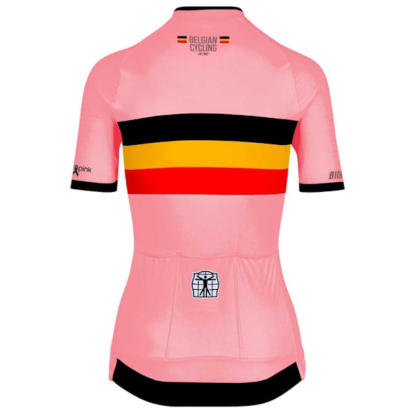 Bioracer Icon Official Belgian Cycling Korta ärmar Cykeltröja Rosa L Kvinna