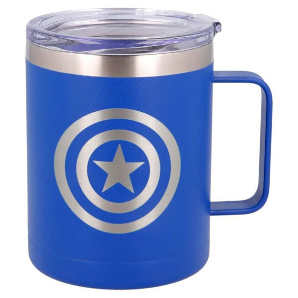 Marvel Stor Captain America Termokande I Rustfrit Stål 380ml Blå