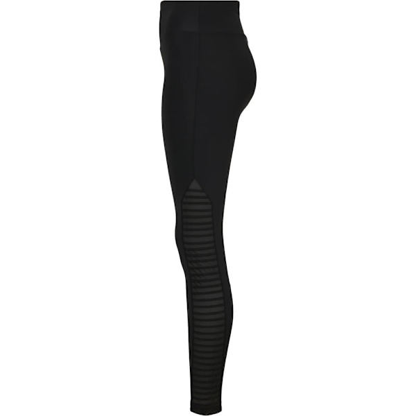 Urban Classics Biker Tech Mesh Big High Waist Leggings Sort 4XL Kvinde