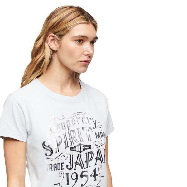 Superdry Foil Workwear Fitted Lyhythihainen T-paita Valkoinen S Nainen