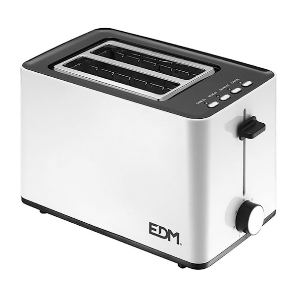 Edm Brödrost Med Dubbla Hål 850w Vit One Size / EU Plug