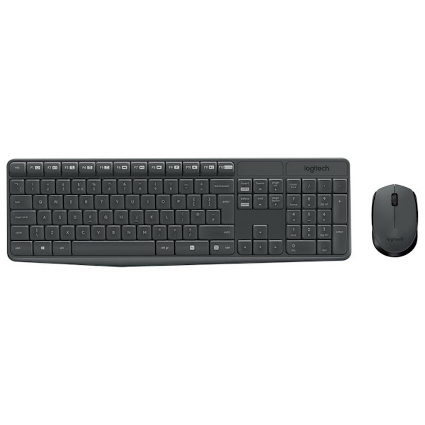 Logitech Trådlöst Tangentbord Och Mus Mk235 Grå German QWERTZ