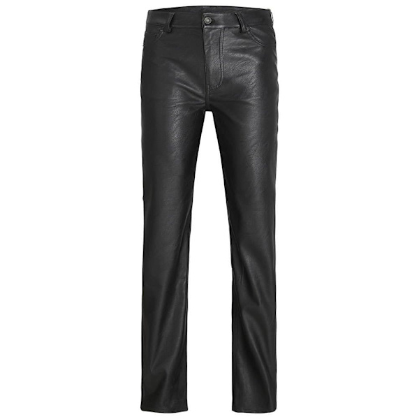 Jack & Jones Byxor Med Hög Midja Kenya Straight Faux Leat Svart S Kvinna