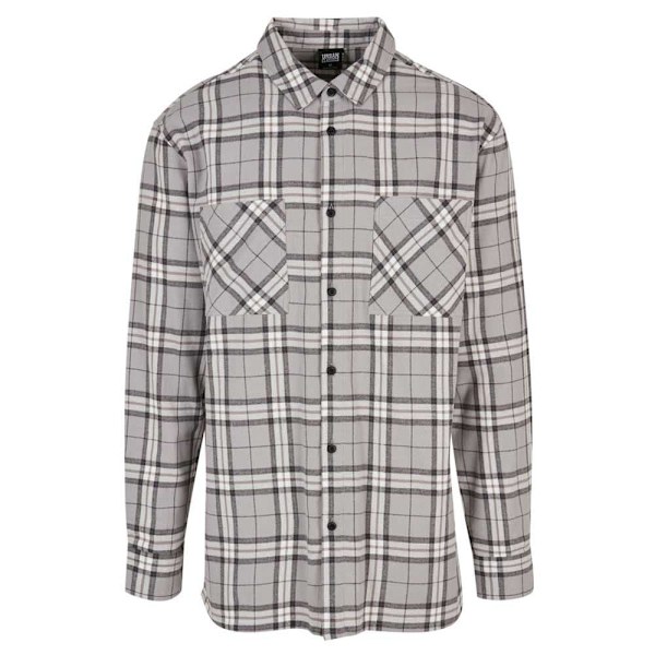 Urban Classics Oversized Check Skjorte Med Lange ærmer Grå S Mand