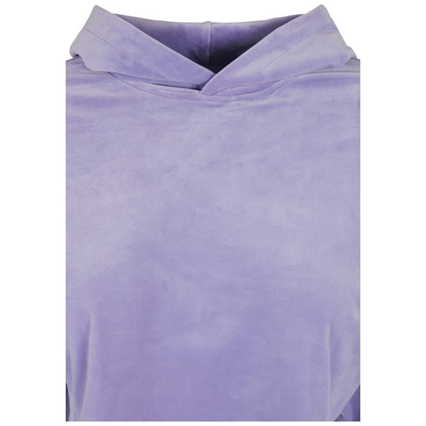 Urban Classics Cropped Velvet Oversized Sweatshirt Blå XS Kvinde