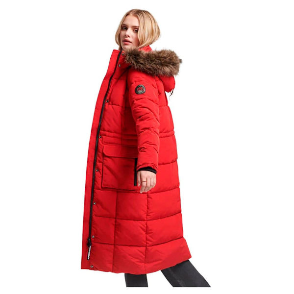 Superdry Pufferjacka Everest Longline Röd XS Kvinna