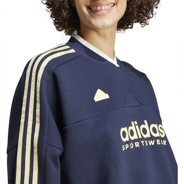 Adidas Tiro Cut 3 Stripes Fleece Tröja Blå L / Regular Kvinna