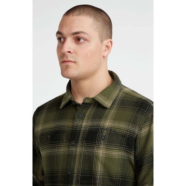 O´neill Flannel Check Skjorte Med Lange ærmer Grøn M Mand