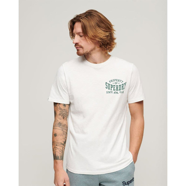 Superdry Athletic College Graphic T-shirt Med Korta ärmar Vit 3XL Man