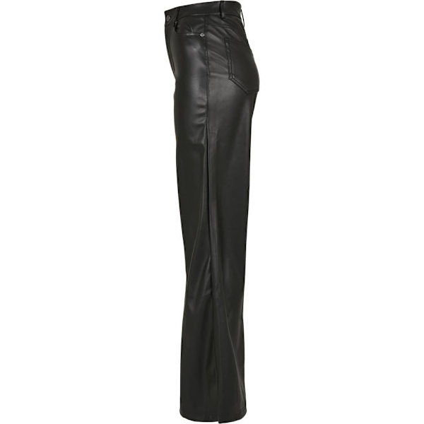 Urban Classics Bukser Bredt Ben Faux Leather Sort 28 Kvinde