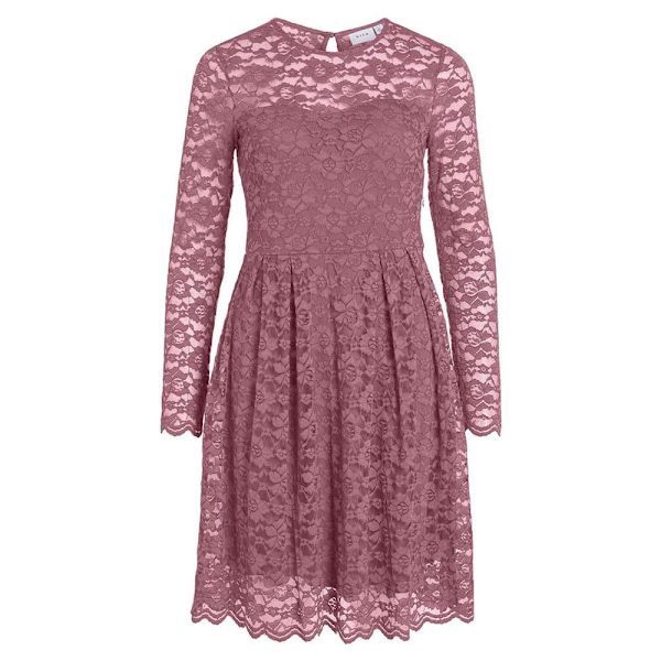 Vila Långärmad Midiklänning Kalila Rosa XL Kvinna