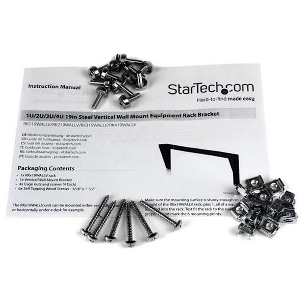 Startech Vertikal Rack Bracket Clamp Rk419wallv Svart