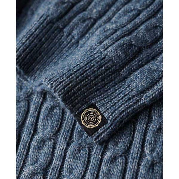 Superdry Fitted Cable Trøje Blå S Kvinde