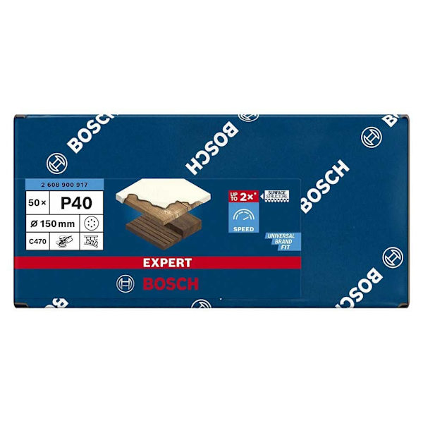 Bosch Professional Excentrisk Griptape Expert C470 150 Mm 6p G40 50 Enheder Gylden