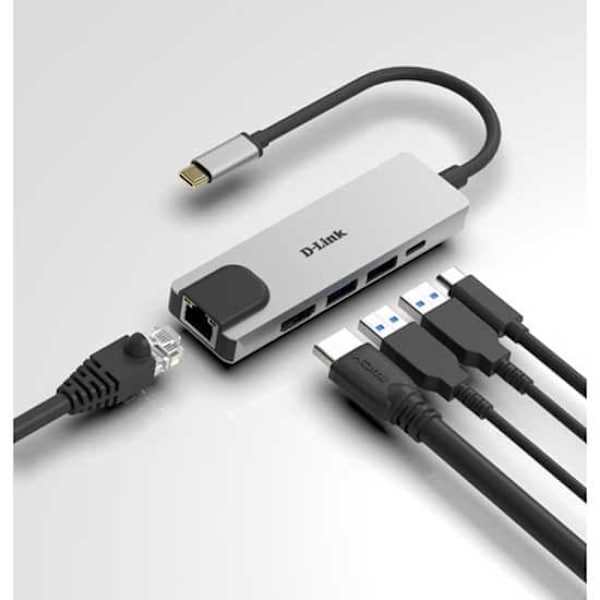 D-link Nav Dub-m520 Usb-c 5 Hamnar Silver