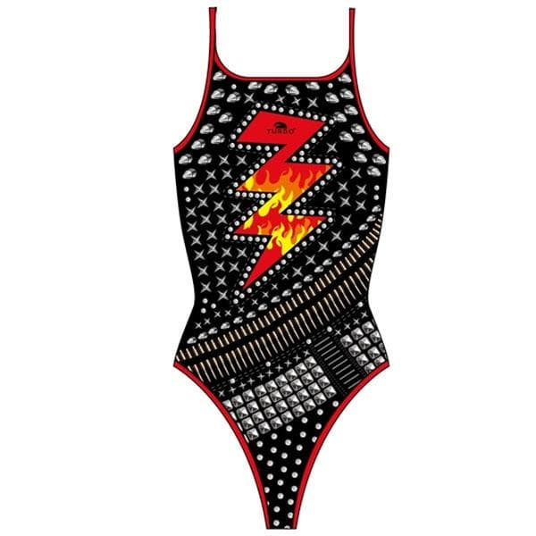 Turbo Badedragt Heavy Rock Sort 2XL Kvinde