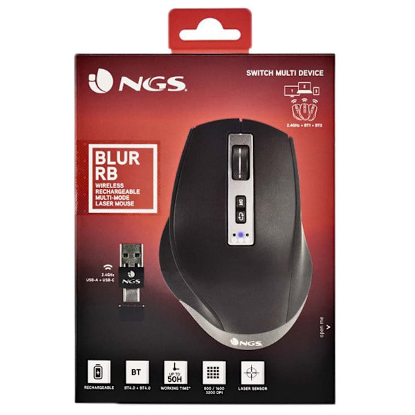 Ngs Langaton Hiiri Blur-rb 3200 Dpi Musta