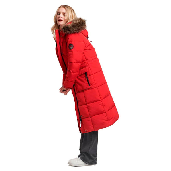 Superdry Puffer Takki Everest Longline Punainen XS Nainen