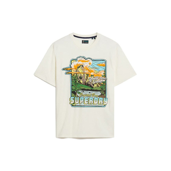 Superdry Neon Travel Graphic Loose Lyhythihainen T-paita Beige L Mies