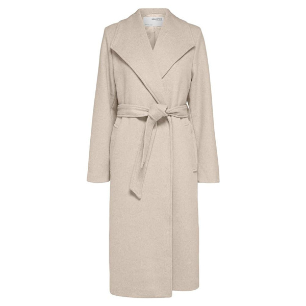 Selected Rosa Kappa Beige 36 Kvinna