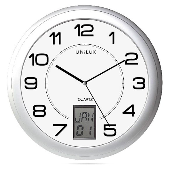 Unilux Väggklocka Med Hög Precision 30 Centimeter Metallisk Grå Färg Silver