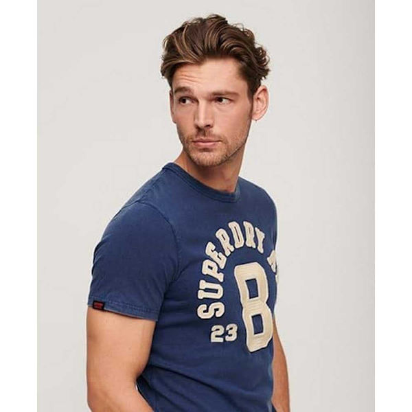Superdry Lyhythihainen Pyöreäkauluksinen T-paita Vintage Athletic Sininen L Mies