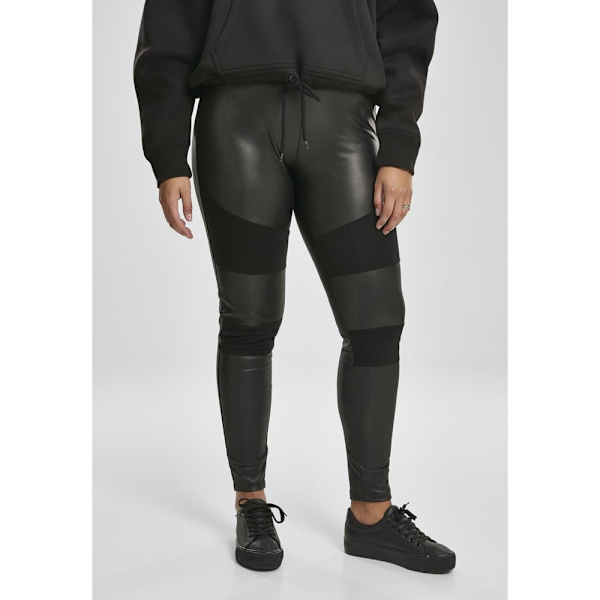 Urban Classics Falsk Læder Stor Leggings Sort 4XL Kvinde