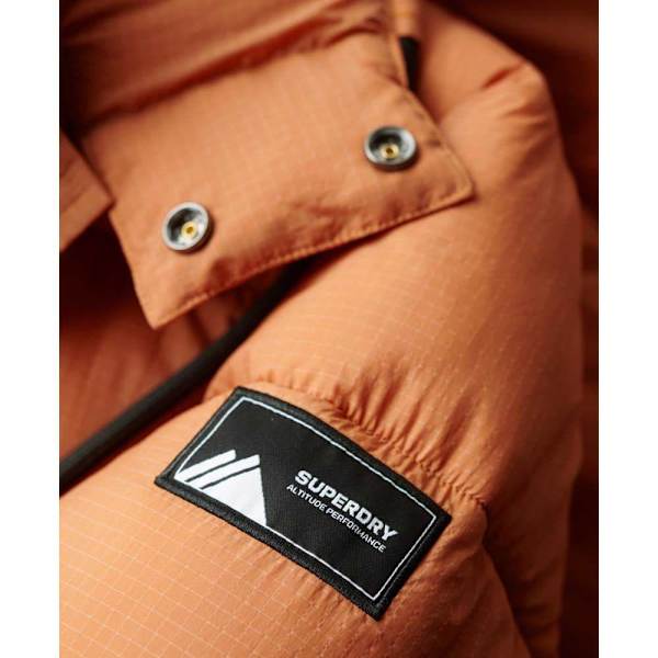 Superdry Pufferjacka Ripstop Longline Brun S Kvinna